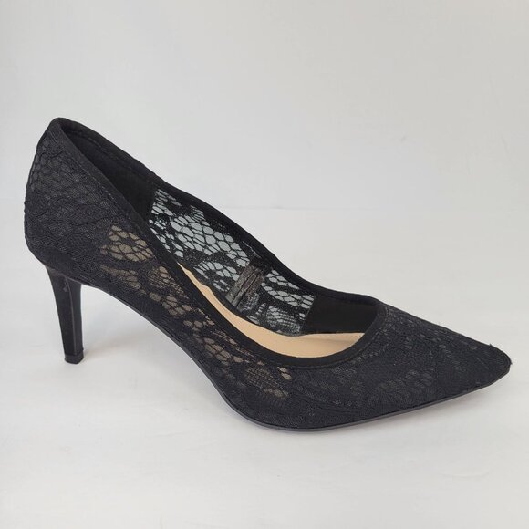 Kelly & Katie Misha Black Lace Pointed-Toe Heels Size 7.5 - Picture 2 of 12
